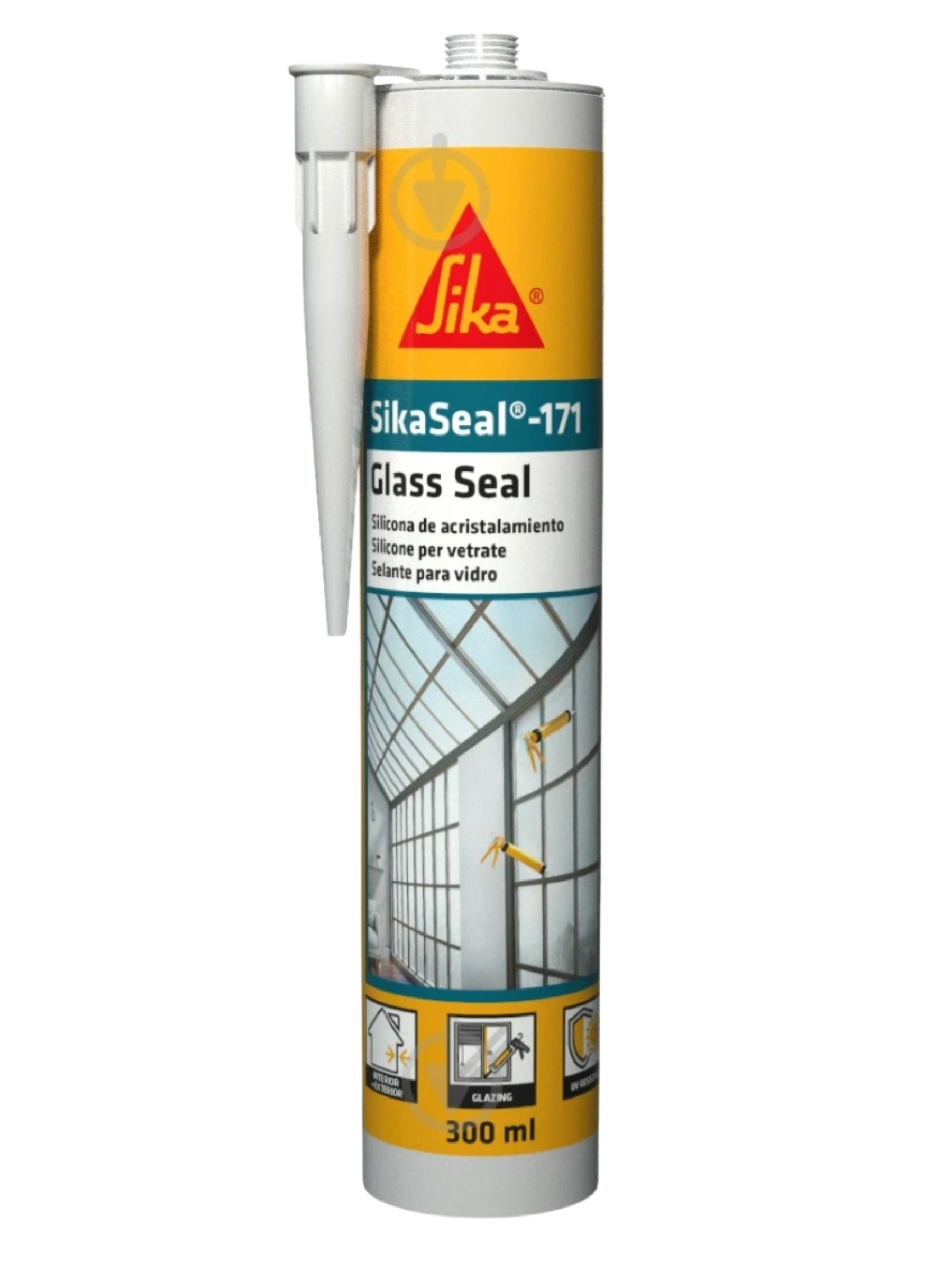 Герметик силиконовый Sika для стекла SikaSeal-171 Glass Seal прозрачный 300 мл (806005)