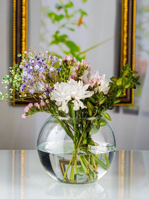 Ваза стеклянная для цветов и декора Trendglass SPHERE 15,5 см (35104)