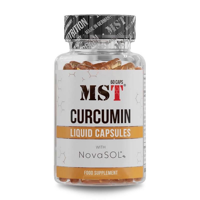 Куркумин жидкий мицеллярный NovaSOL с витаминами D и C MST Curcumin Liquid Capsules 60 капс.