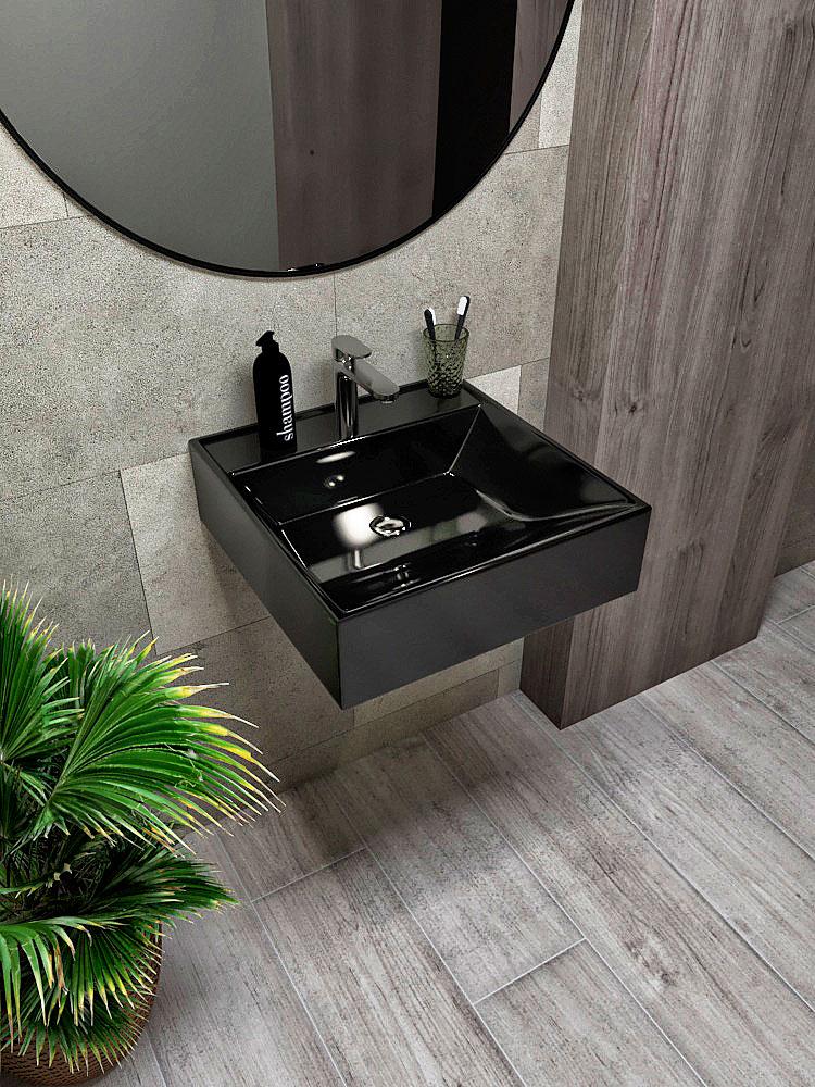 Умывальник подвесной Status Mirage Black (587) - фото 1 Умывальник подвесной Status Mirage Black (587) - фото 1