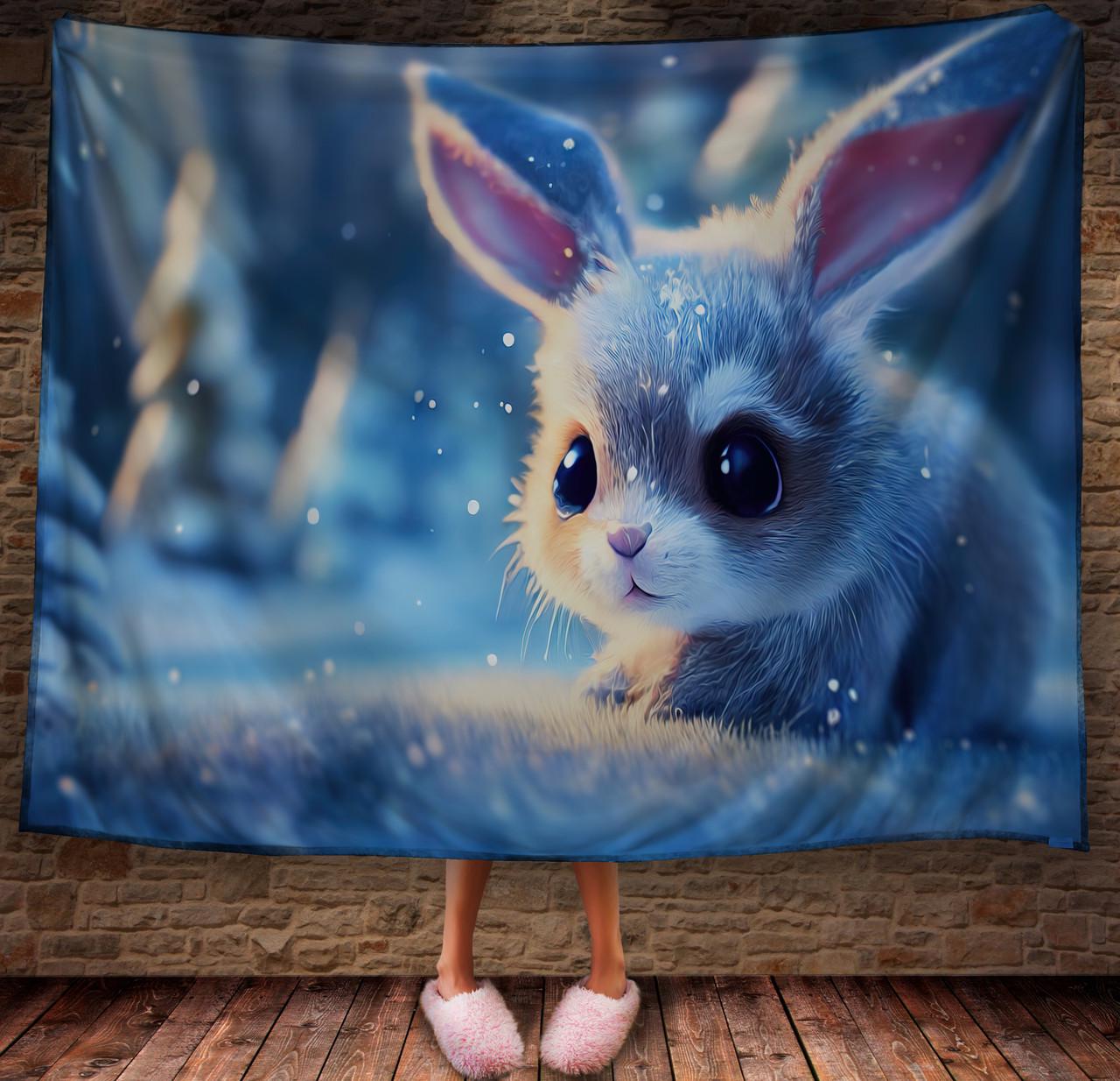 Плед с 3D принтом 38 Кролик в зимнем сказочном лесу 150х200 см (epi_1850)