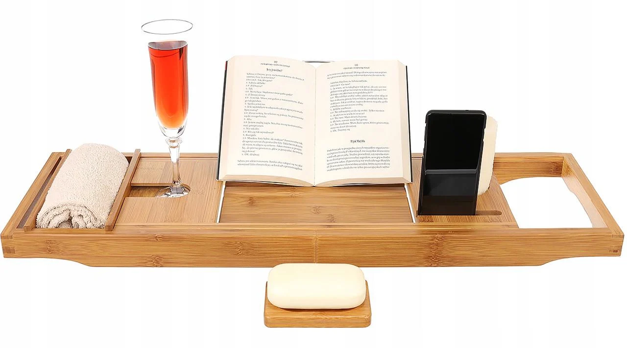 Раздвижной бамбуковый поднос полка на ванну Ruhhy 9710 (mx9210) Раздвижной бамбуковый поднос полка на ванну Ruhhy 9710 (mx9210)