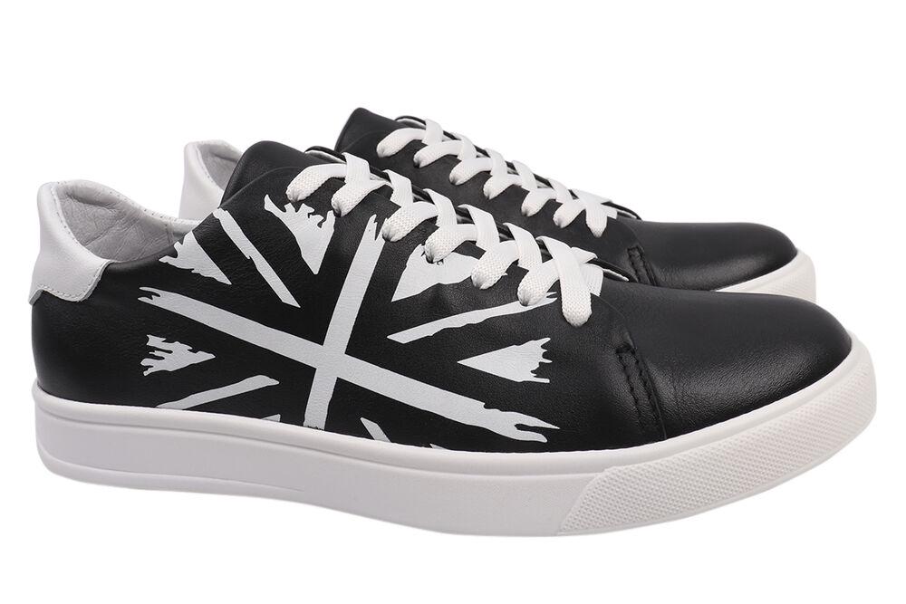 Кеды мужские Filkison из кожи на низком ходу на шнуровке р. 42 Черный (1-21DTC)