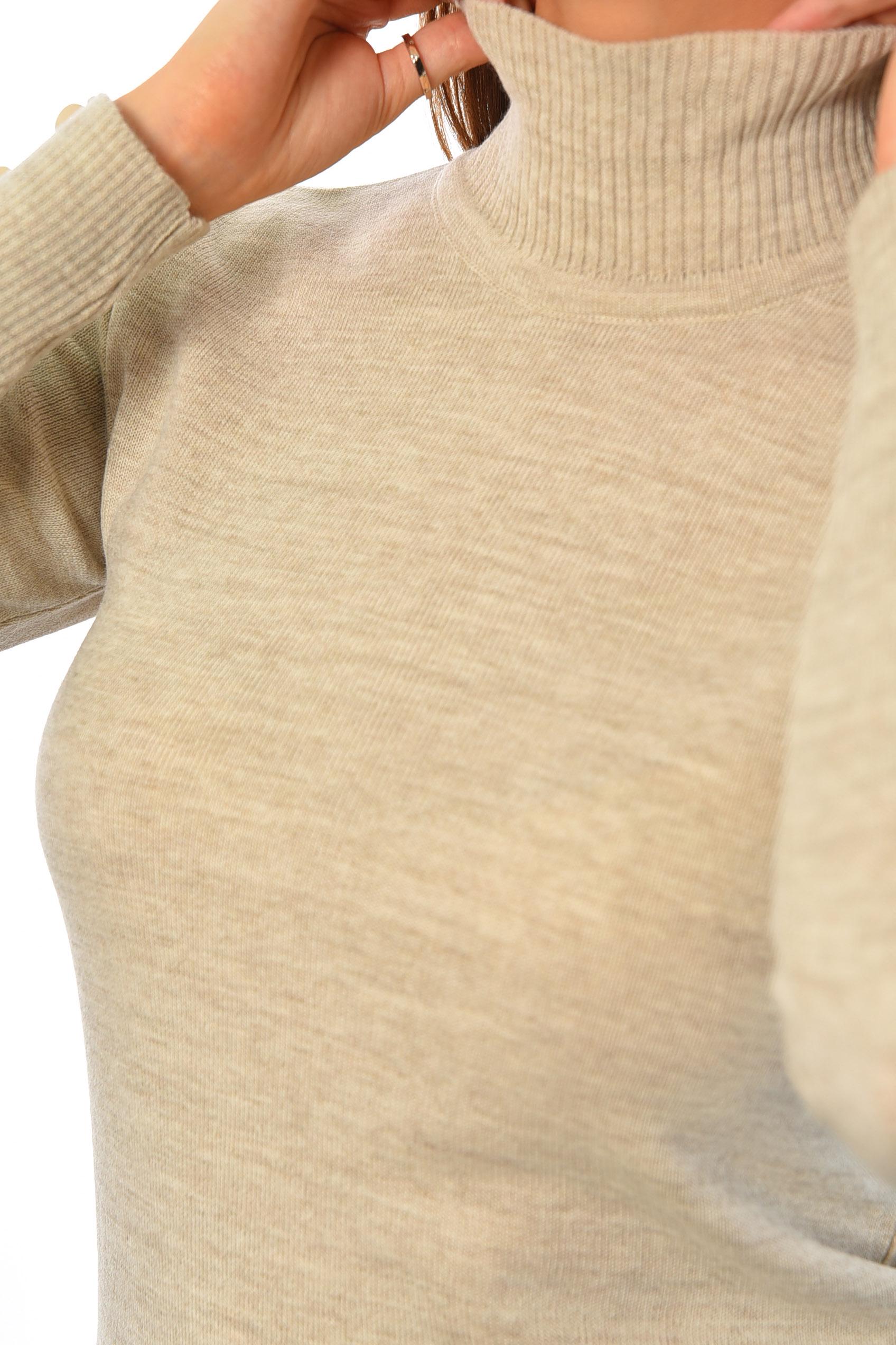 Гольф женский однотонный XL-S Бежевый (194578) - фото 4 Гольф женский однотонный XL-S Бежевый (194578) - фото 4