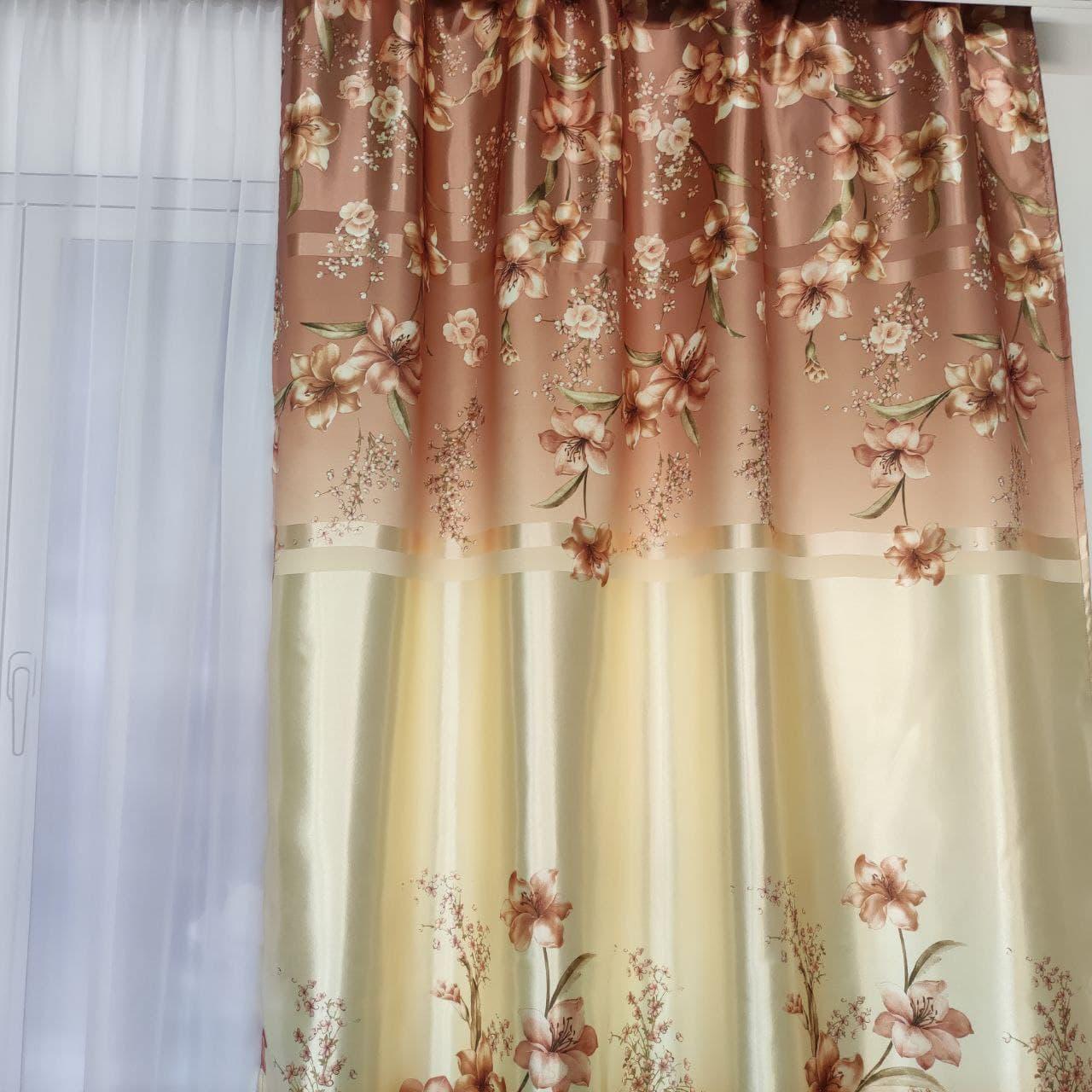 Штори ALBO з квітковим принтом 150x270 см 2 шт. Коричневий (SH-M650-3) - фото 9 Штори ALBO з квітковим принтом 150x270 см 2 шт. Коричневий (SH-M650-3) - фото 9