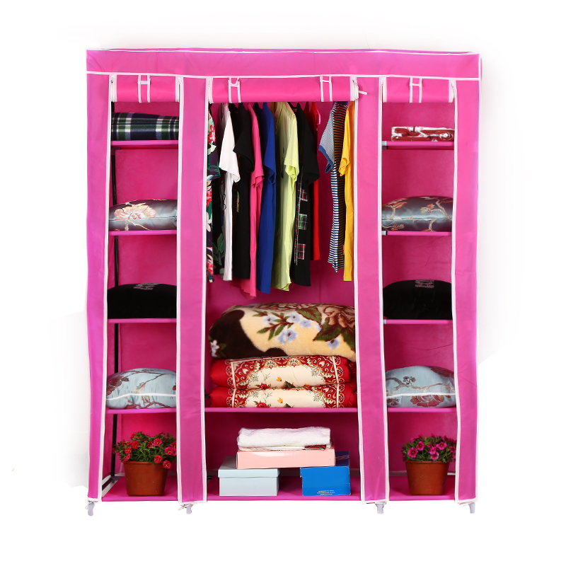 Тканинна шафа для одягу HCX Storage Wardrobe 68150 Рожевий - фото 5