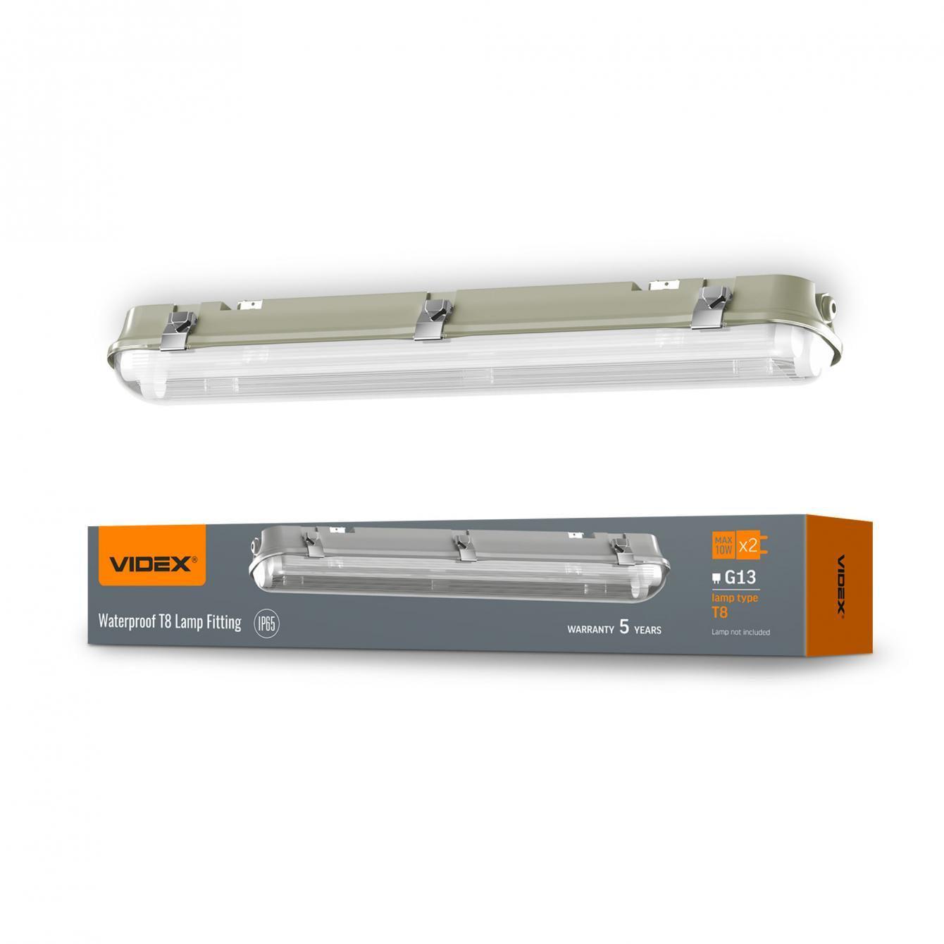 Светильник линейный под лампу Videx 2хТ8 0,6М 220V LED IP65 (00000024728)