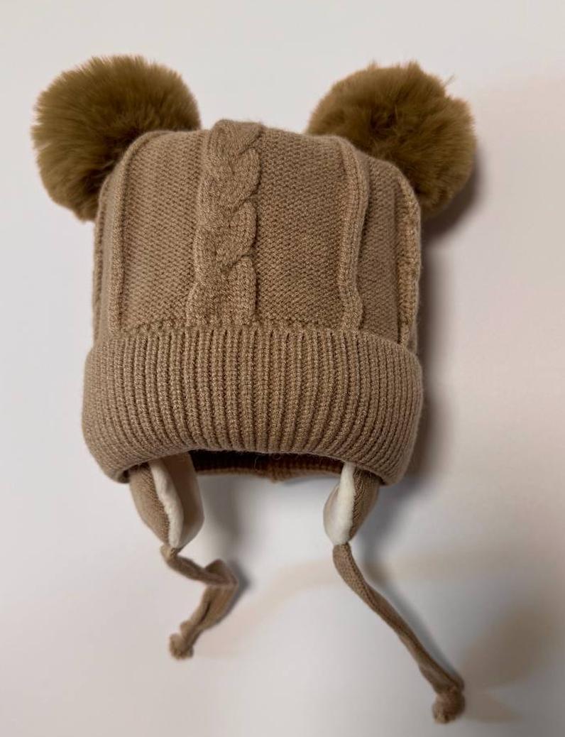 Шапка детская вязаная зимняя с ушками Медвежонок 1-3 года - фото 3 Шапка детская вязаная зимняя с ушками Медвежонок 1-3 года - фото 3