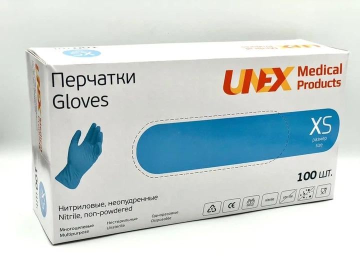 Рукавички нітрилові UNEX 4 г XS Блакитний