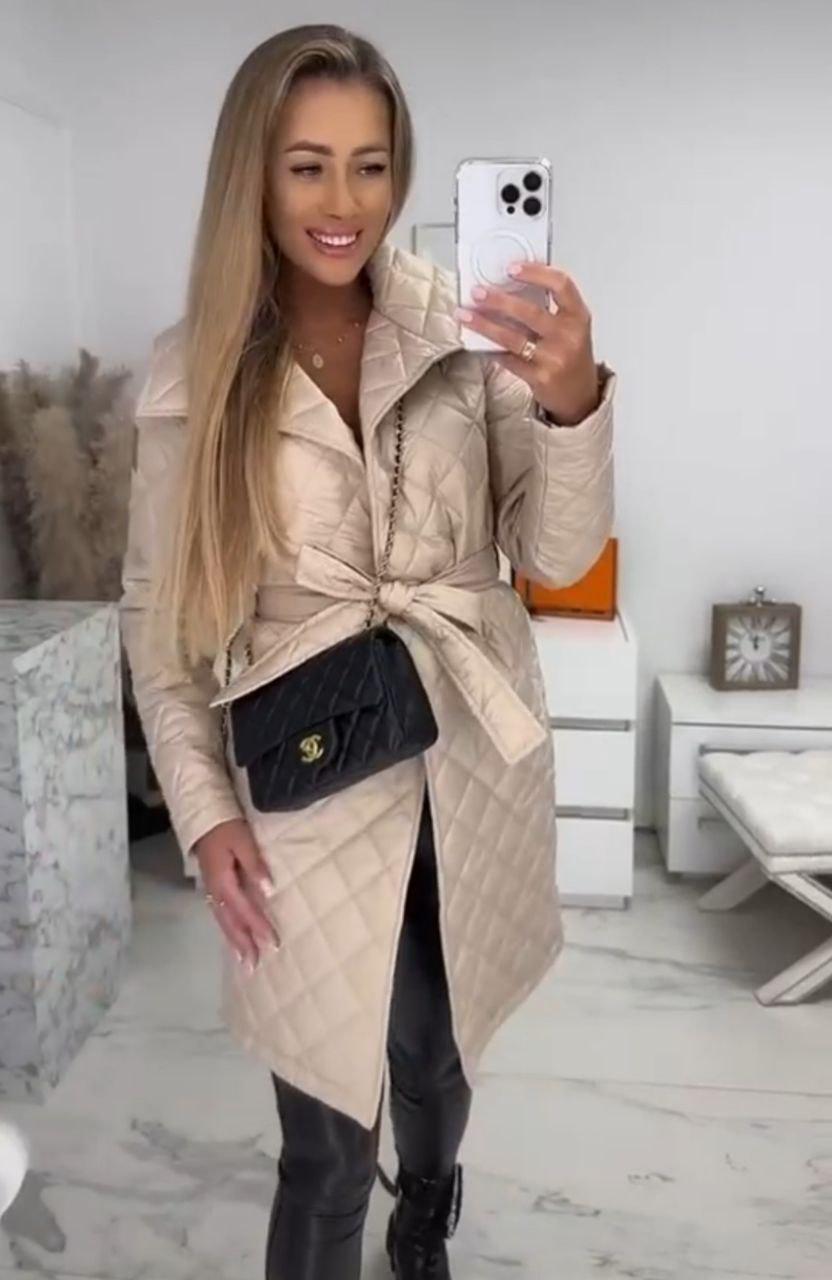 Куртка женская стеганная Fashions Blanshe р. 50-52 Бежевый (9168-мо)