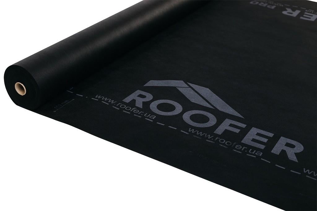 Вітроізоляційна мембрана Roofer W70 1,6x44 м 70 м2 Чорний (70 H160) - фото 3 Вітроізоляційна мембрана Roofer W70 1,6x44 м 70 м2 Чорний (70 H160) - фото 3