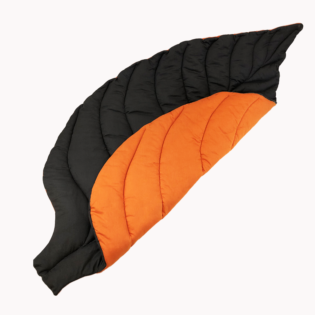 Коврик-листик хлопок/сатин 125х85см Ярко-оранжевый/графит (MIP-БС-L-02)