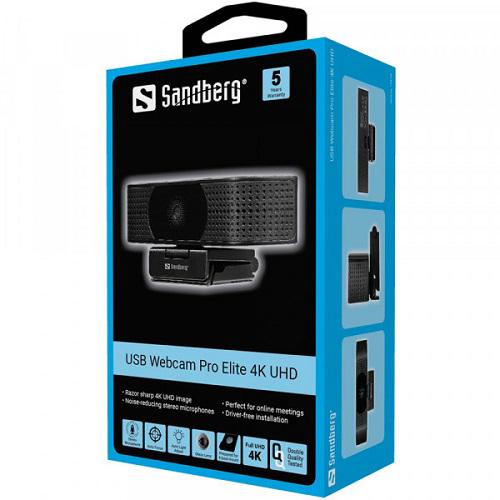 Веб-камера Sandberg Webcam Pro Elite IMX258 з мікрофоном Black (134-28) - фото 5