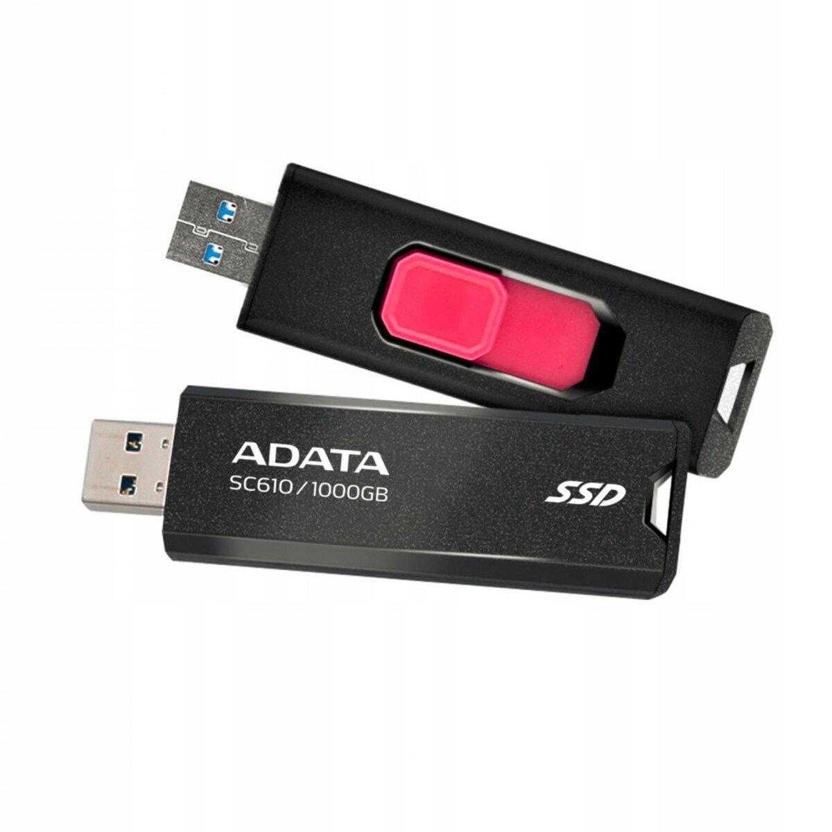 Флеш-память USB ADATA SC610 SSD 1 Тб Black (SC610-1000G-CBK/RD) - фото 5