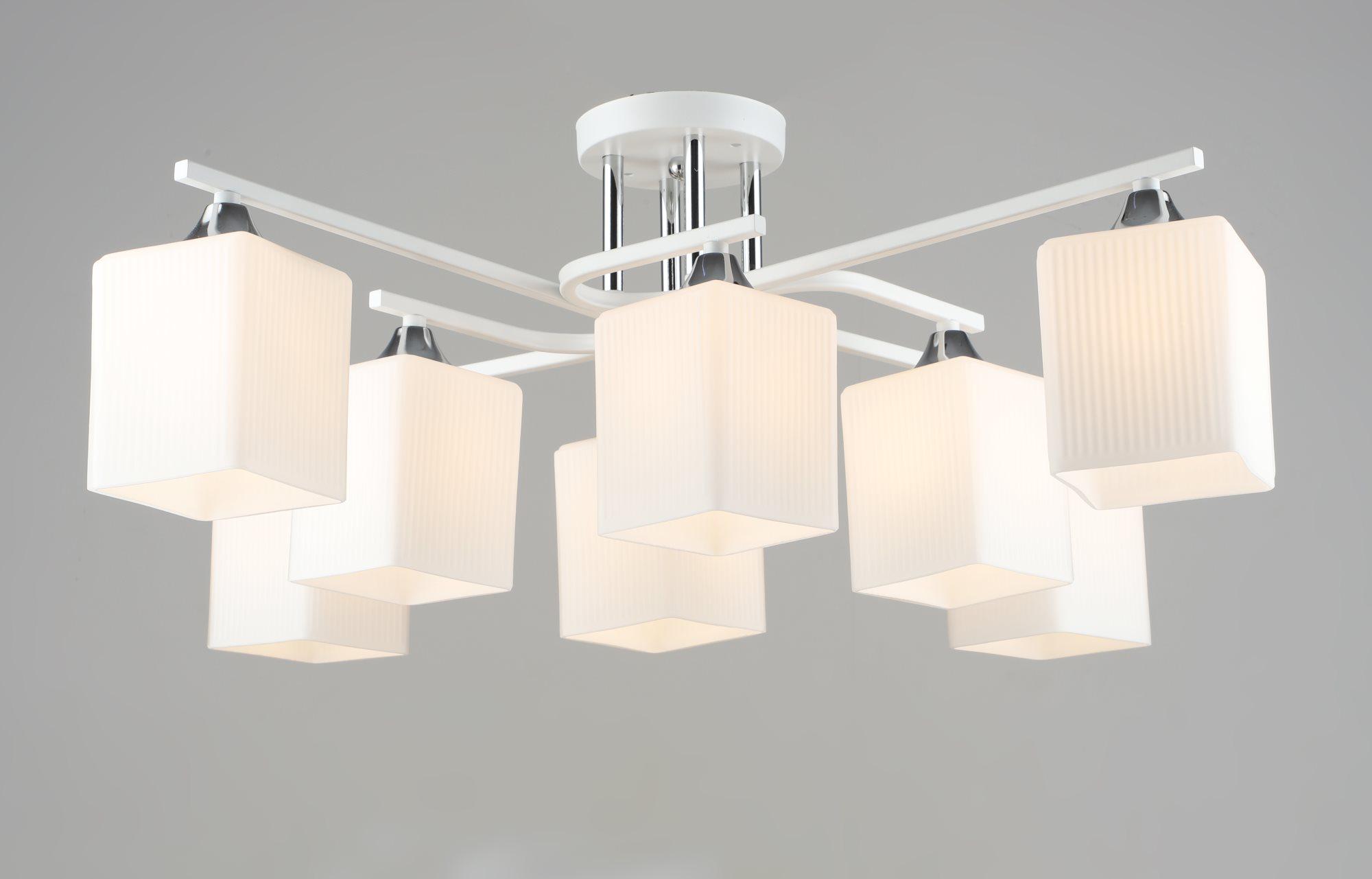 Люстра потолочная Sirius B N6193/8 WT+CH на 8 плафонов