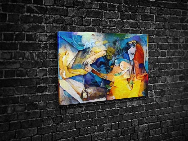 Картина для интерьера Женщина: абстрактный холст 51x34 см (454)