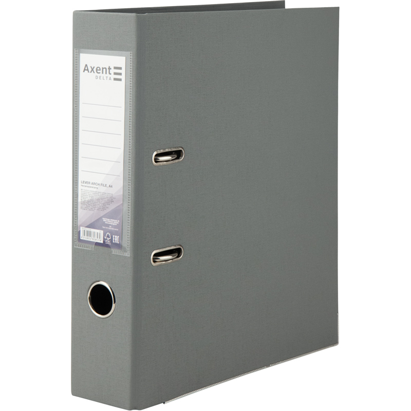 Папка-регистратор двусторонняя PP D1712-03C 75 см собранная Серый (4250804808579)