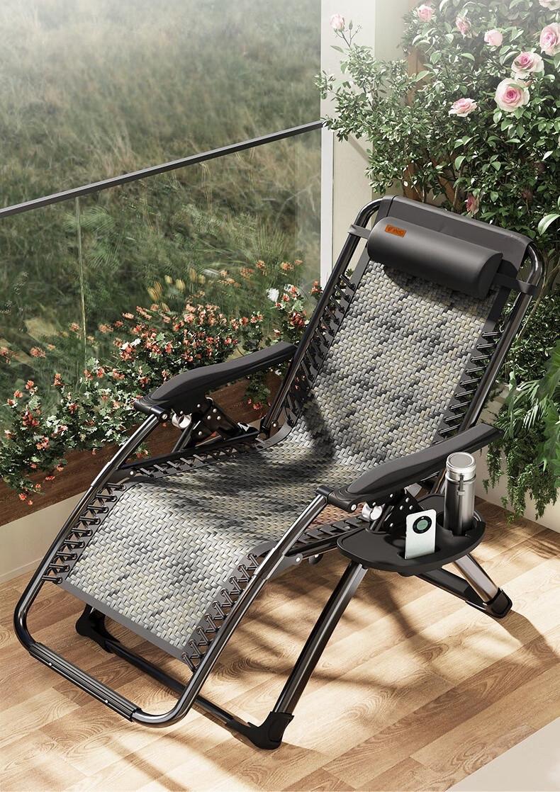 Крісло-шезлонг садове розкладне з ротанга Zero Gravity WCG S-10 (2798687583)