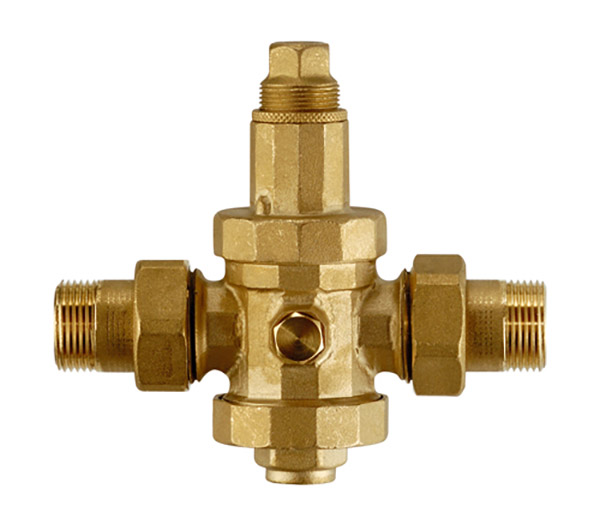 Редуктор тиску Remer із важкої жовтої латуні 1/2 з перехідниками американка