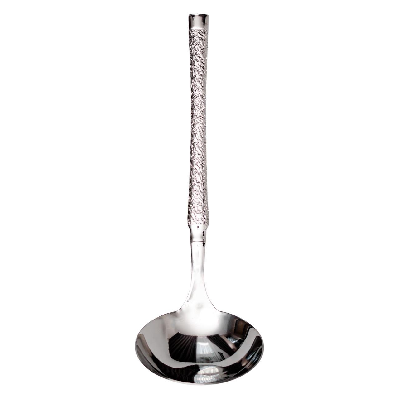 Половник сервировочный из нержавейки с ручкой для супа/бульона 24 см (HP-8-49) - фото 1