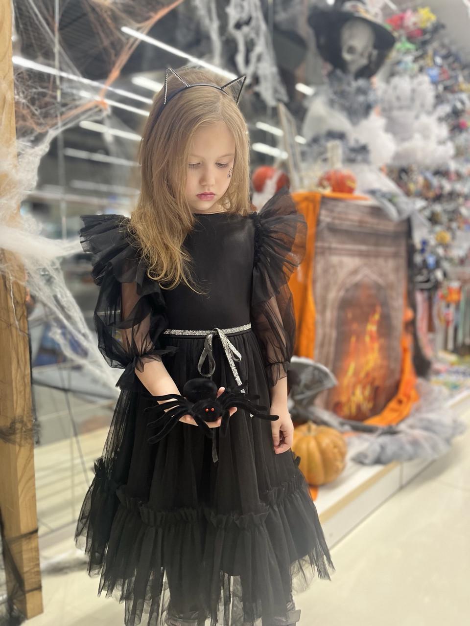 Сукня святкова для дівчинки Венздей 122 см Чорний (2241789427) - фото 6