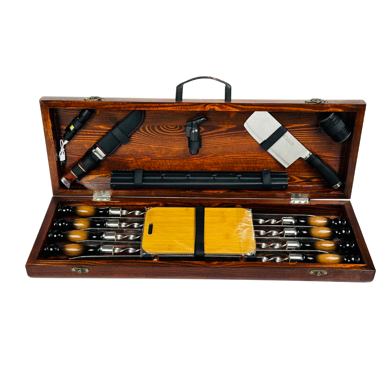 Подарочный набор шампуров из нержавеющей стали Форест в кейсе с аксессуарами