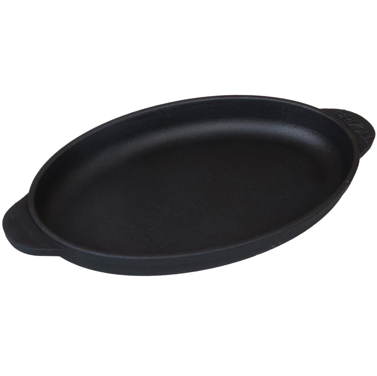 Сковорода Brizoll овальная порционная из чугуна 22x14x2,5 см (h2214)