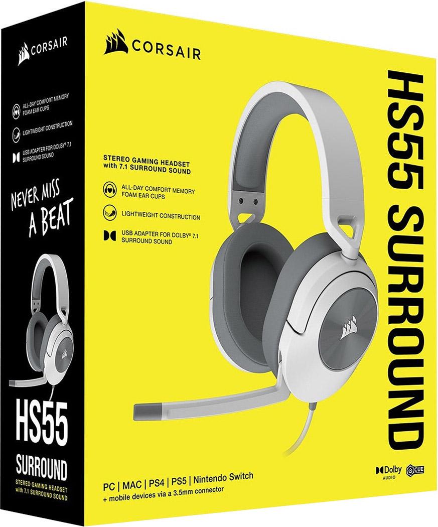 Наушники игровые Corsair HS55 Surround White (CA-9011266) - фото 10