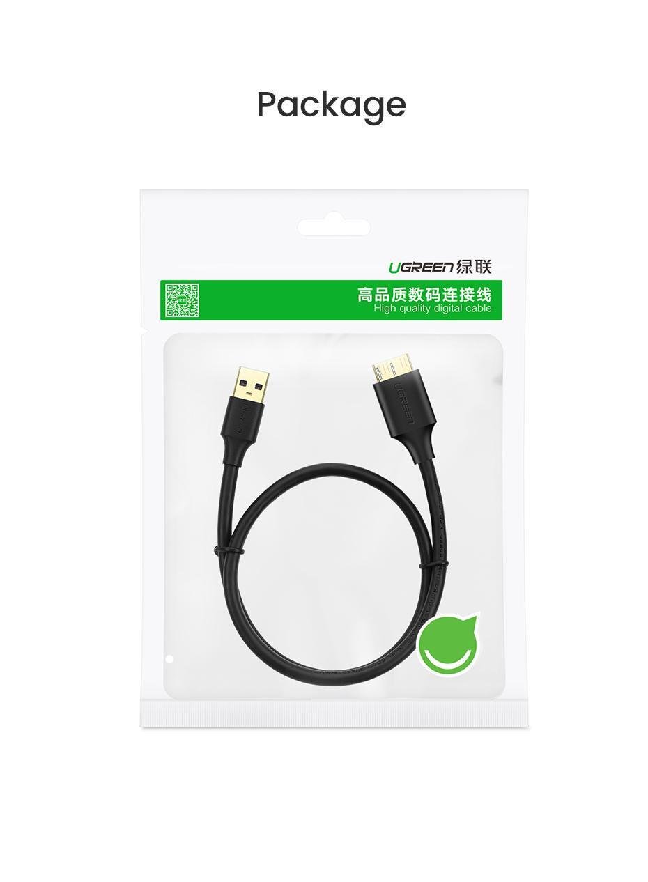 Кабель для жестких дисков UGREEN USB 3.0-Micro USB Type-B 5 Гбит/с USB 3.0 A на Micro-B 1 м Черный (10841) - фото 18