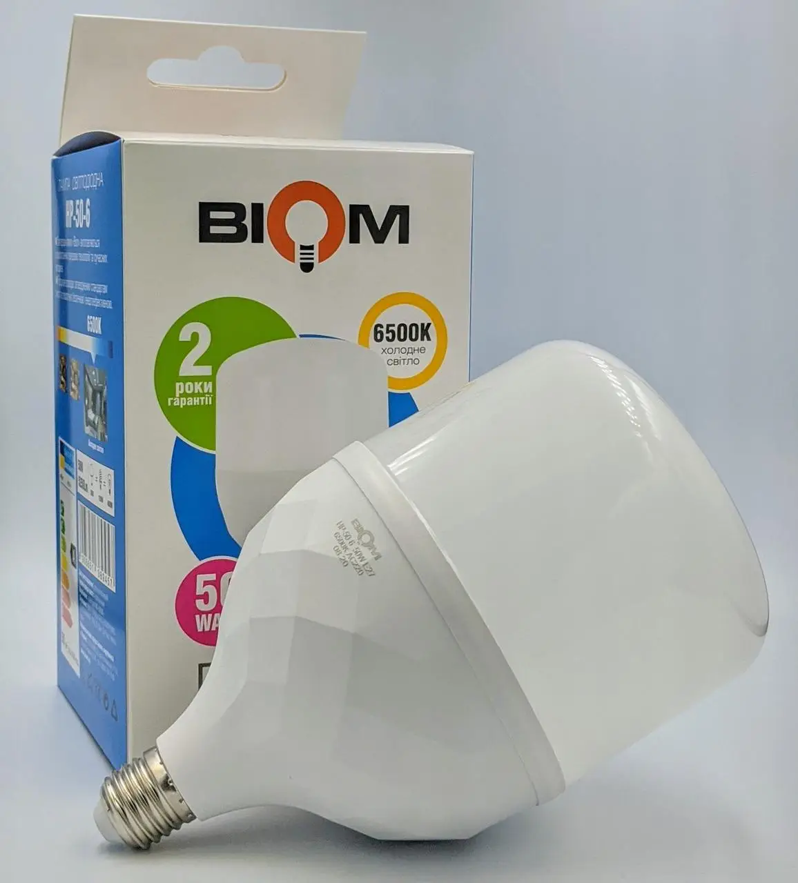 Світлодіодна лампа Biom HP-50-6 T120 50W E27 6500К (HP-50-6)