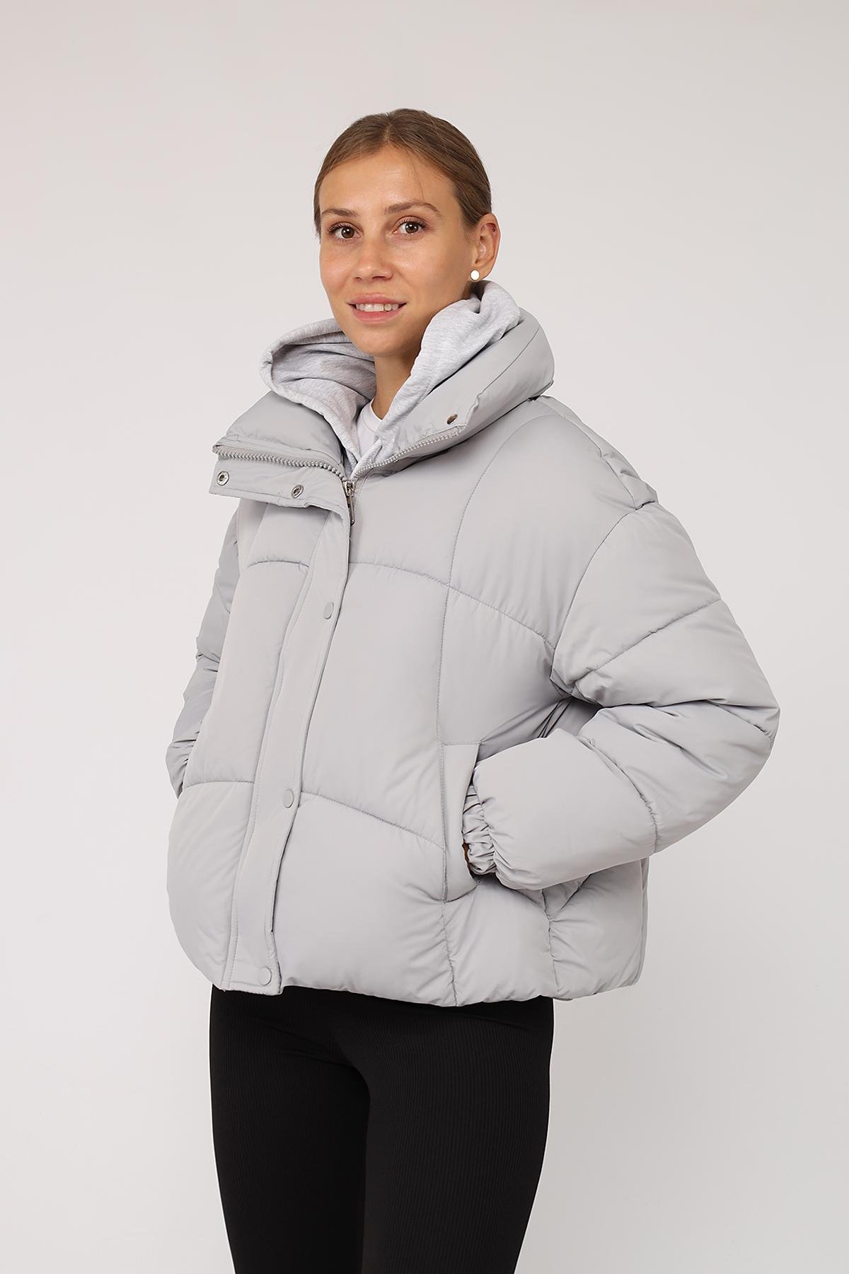 Куртка жіноча демісезонна ЦБ-00277857 р. 52 Сірий (29080000) - фото 4 Куртка жіноча демісезонна ЦБ-00277857 р. 52 Сірий (29080000) - фото 4