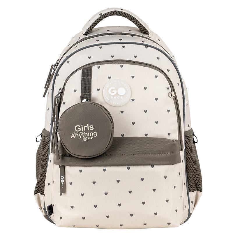 Шкільний рюкзак GoPack Education Beige Polka Dots GO26-182M-3