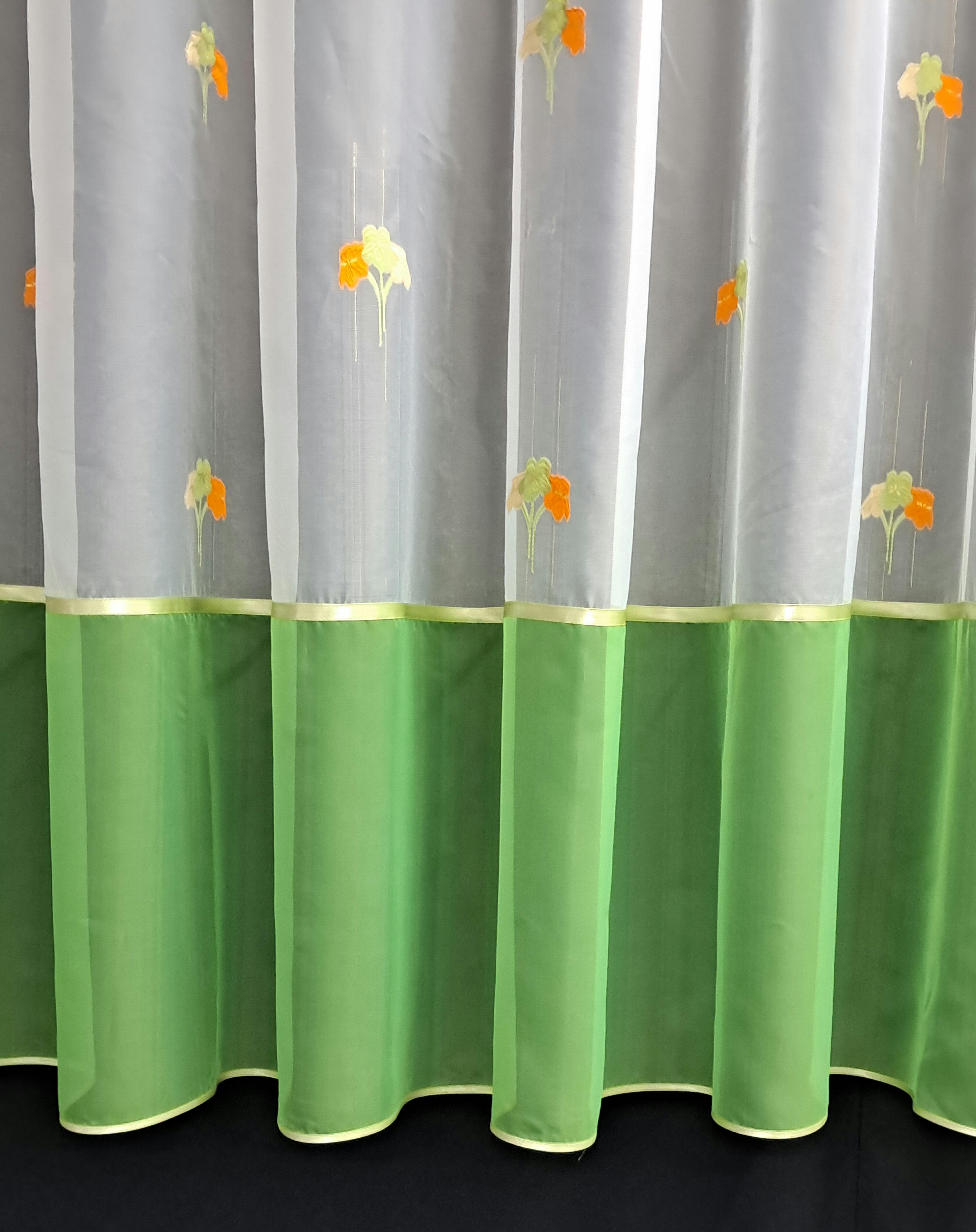 Гардина из шифона 170х400 см Белый/Зеленый (1247.1) - фото 2