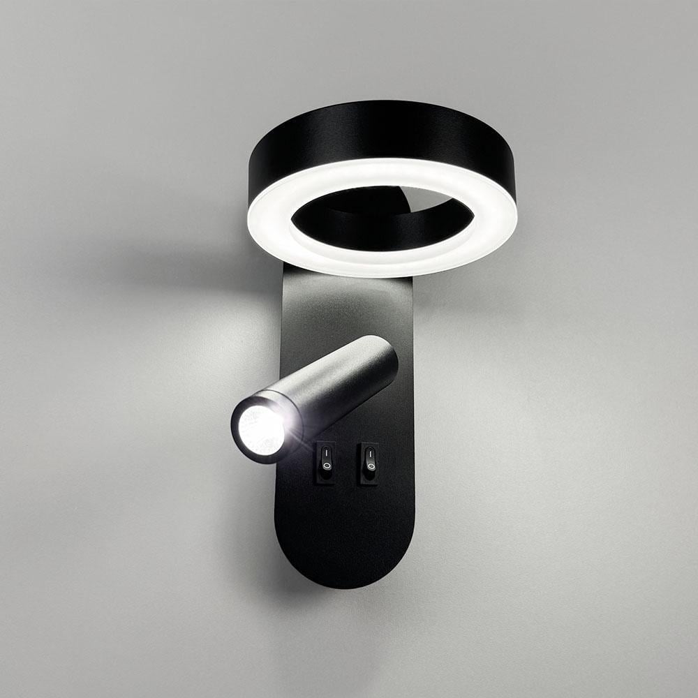 Бра настінне Lighthouse LNF-17499 зі світлодіодним кільцем і спотом на 2 вимикачі Бра настінне Lighthouse LNF-17499 зі світлодіодним кільцем і спотом на 2 вимикачі