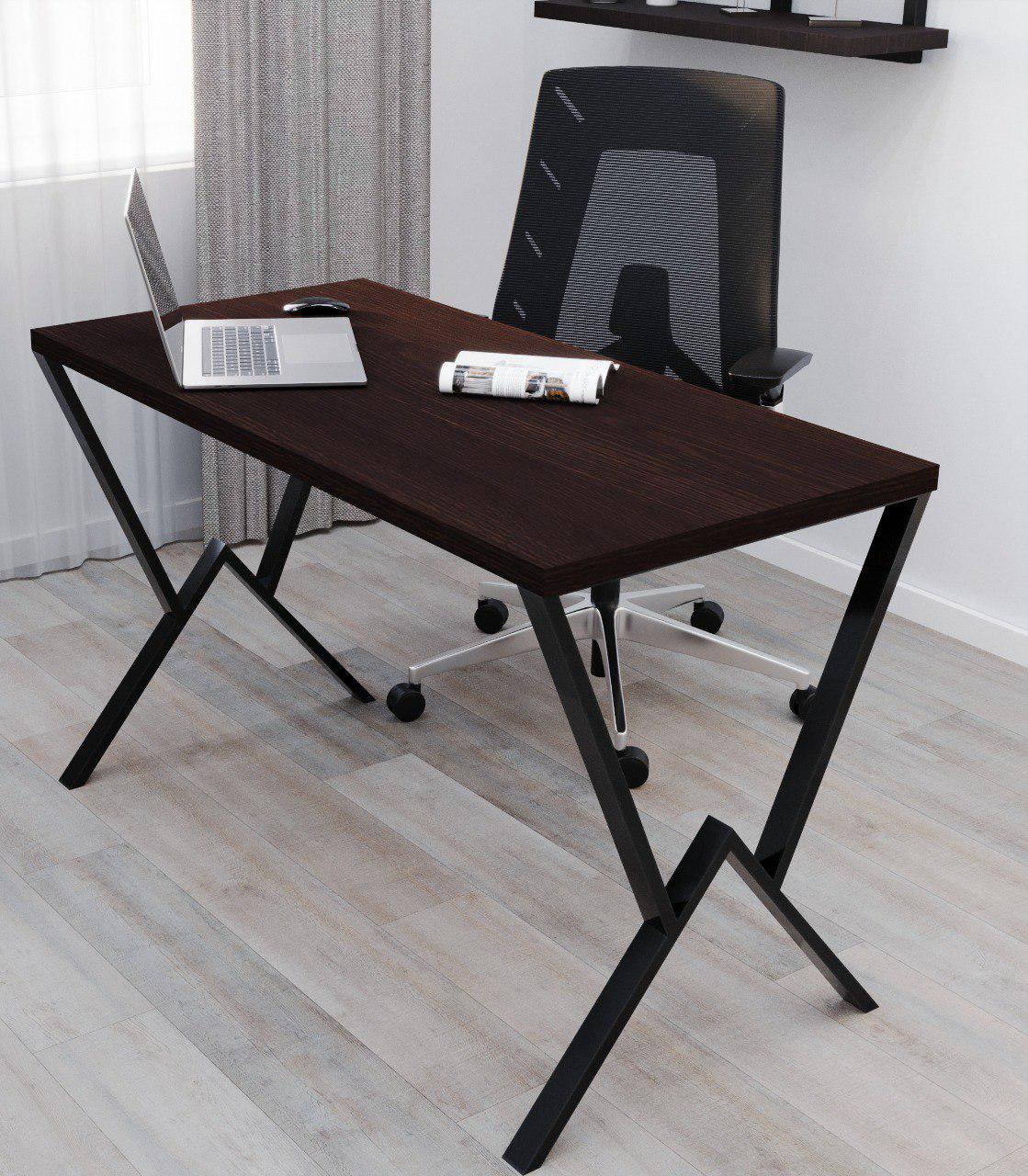 Стол письменный Loft Серия 12 металлический профиль 50х25 мм 1400х700х32 мм Дуб венге (22000059)