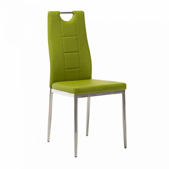 Стул обеденный Ветро Мебель N-67 975х440х500 искусственная кожа Оливковый/сталь Серебристый