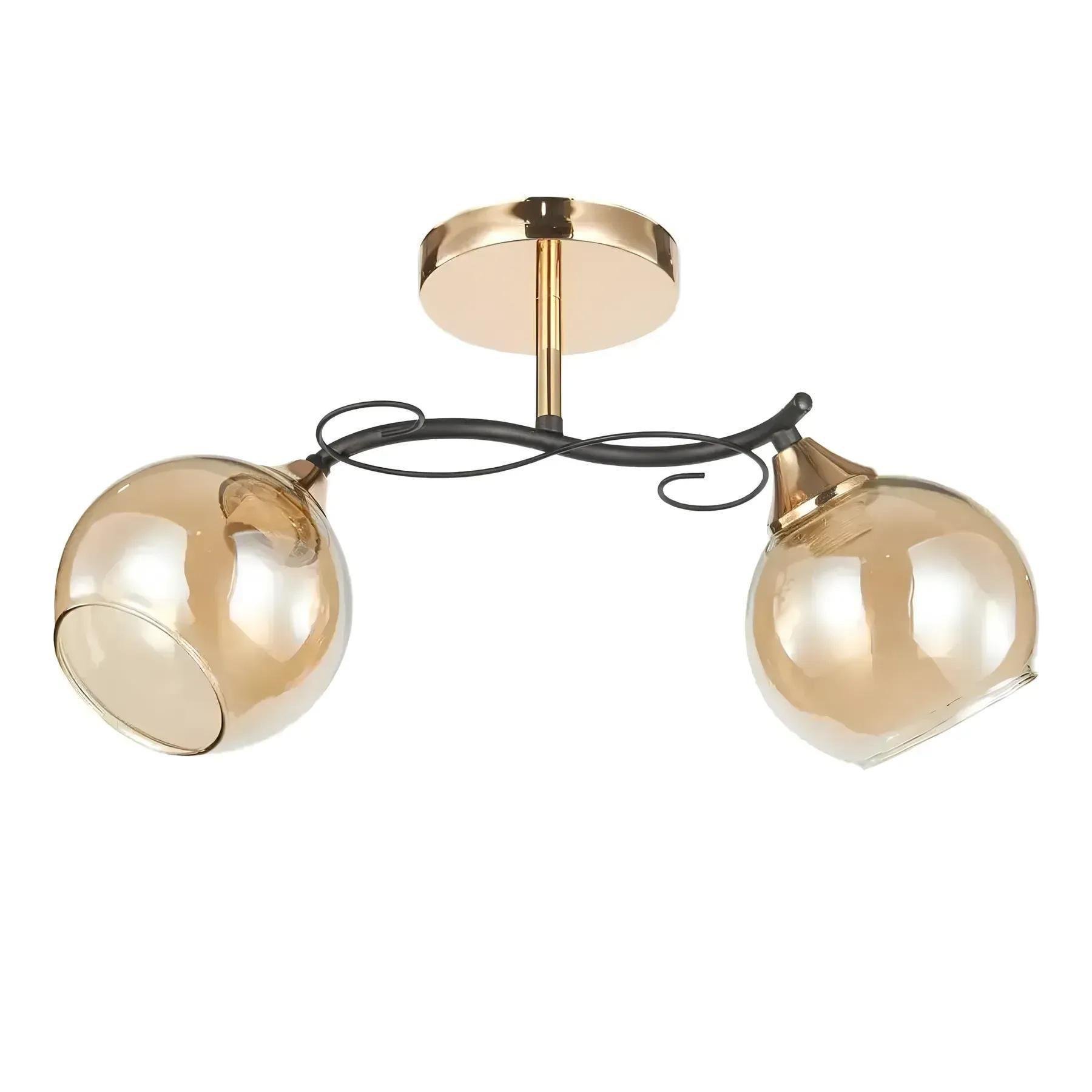 Люстра потолочная Valeso Interees с двумя шаровидными плафонами Е27 IP20 40W Черный/Золотой (V-6073A/2 FG+BK)