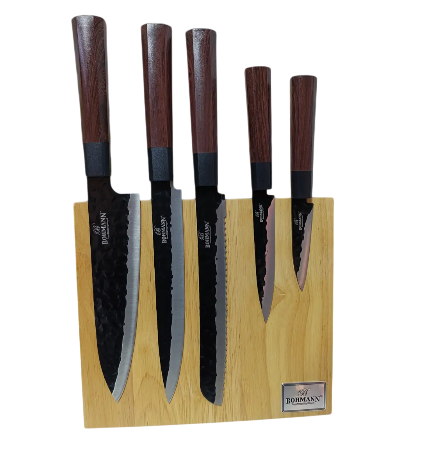 Набор кухонных ножей Bohmann на деревянной магнитной подставке 6 пред. (BH 5276)