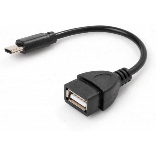 Кабель OTG USB 2.0 AF to Type-C Vinga (VCPDCOTGTCBK)