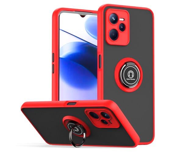 Чехол-накладка TPU Color Matte Ring для Realme C35 Красный Чехол-накладка TPU Color Matte Ring для Realme C35 Красный