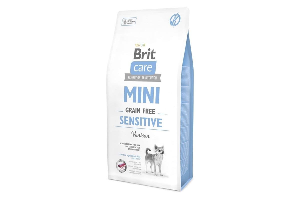 Корм Brit Care GF Mini Sensitive с олениной для собак миниатюрных пород с чувствительным пищеварением 7 кг