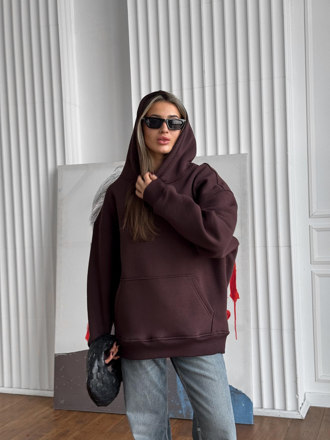 Кофта жіноча Over зимова флісова XL Коричневий (26320/2/5) - фото 4 Кофта жіноча Over зимова флісова XL Коричневий (26320/2/5) - фото 4