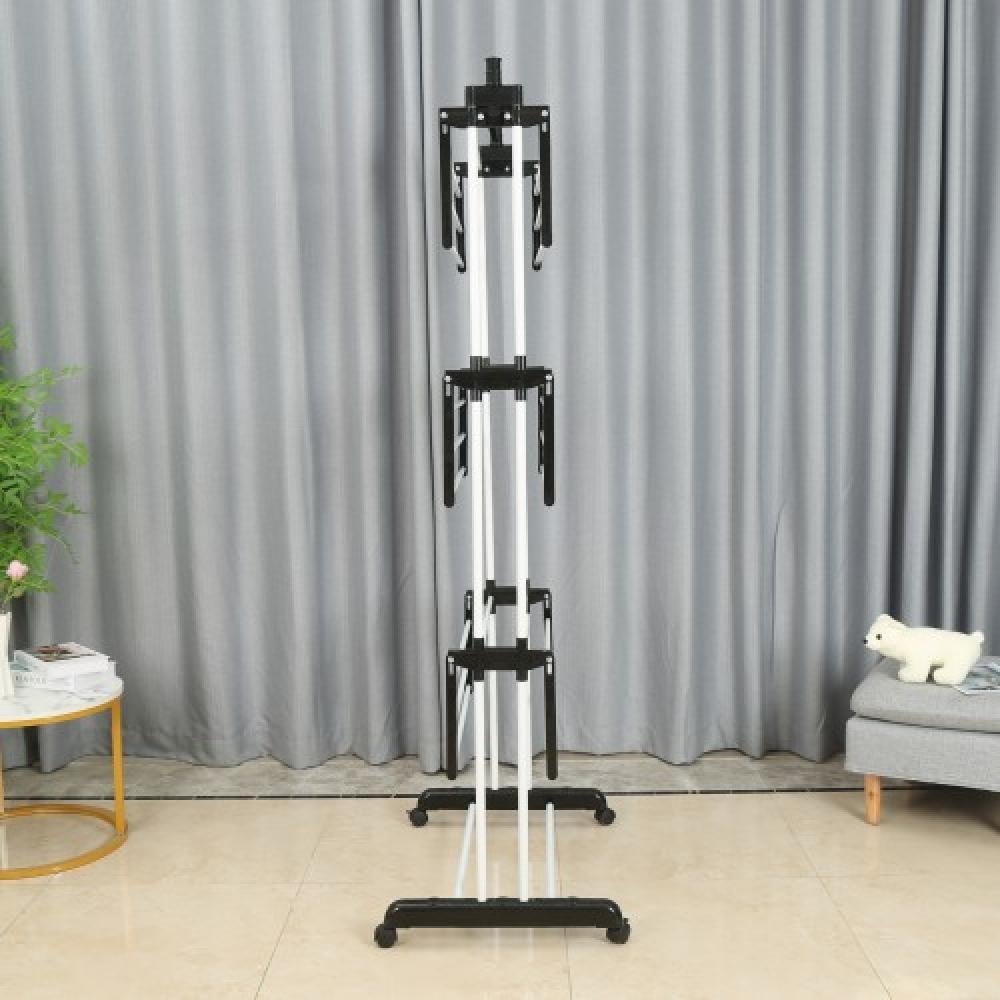 Сушилка-органайзер для белья Bonro B07 многоярусная раскладная на колесиках до 30 кг Черно-белый (132-76-42400233) - фото 3 Сушилка-органайзер для белья Bonro B07 многоярусная раскладная на колесиках до 30 кг Черно-белый (132-76-42400233) - фото 3