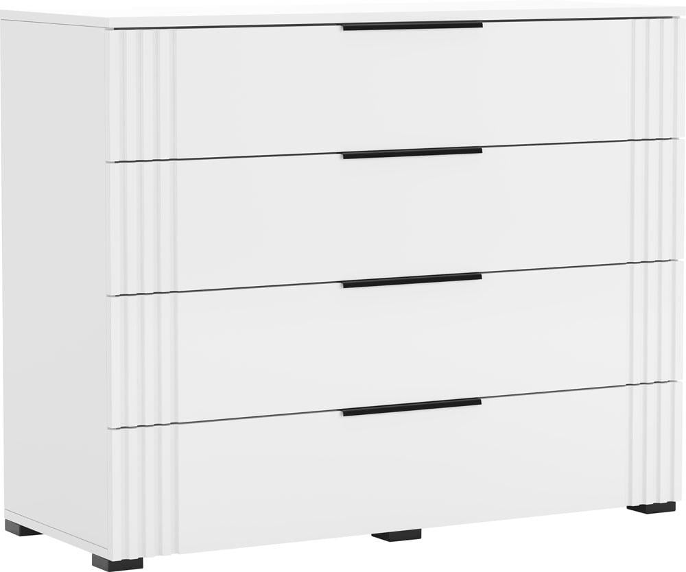 Комод Амелия с 4 ящиками Белый глянец (000-000-590)