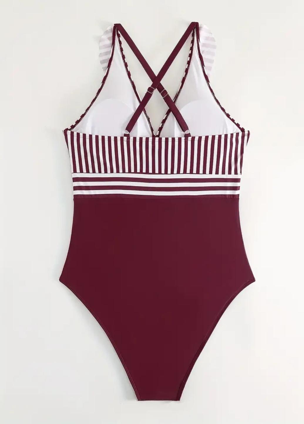 Женский купальник сплошной FS Daisy Plus Size 0XL/54 Бордовый (1377) - фото 6