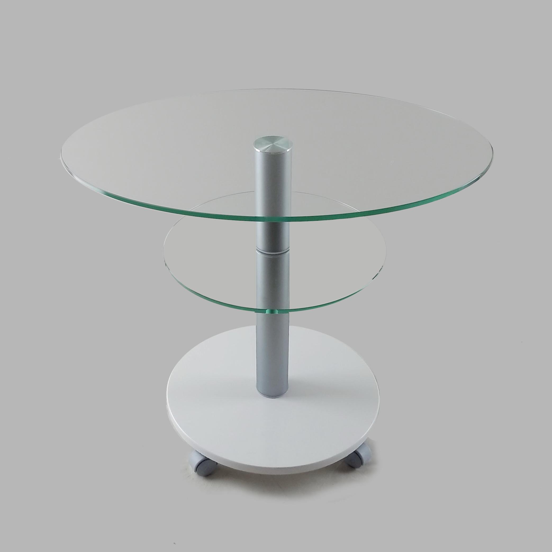 Стол журнальный стеклянный Commus Bravo Light O clear-white-alm60 Белый (433820245) - фото 3 Стол журнальный стеклянный Commus Bravo Light O clear-white-alm60 Белый (433820245) - фото 3