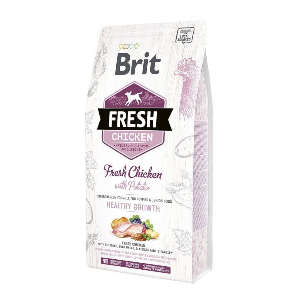 Корм сухий для цуценят всіх порід Brit Fresh і молодих собак всіх порід курка і картопля 2,5 кг (170988/530724)