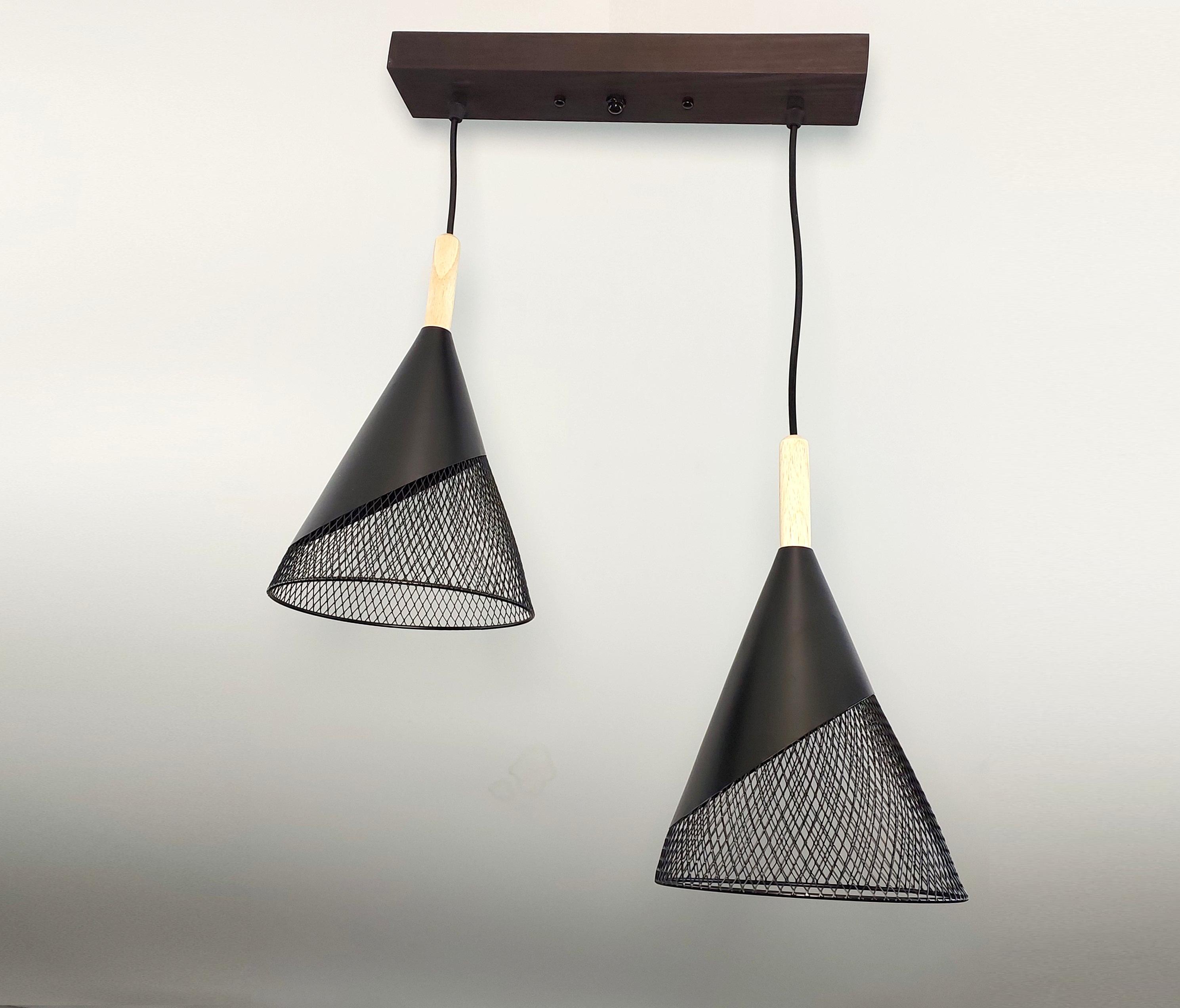 Люстра в стиле лофт на 2 лампы подвесная металлическая Черный (5550-2) - фото 2