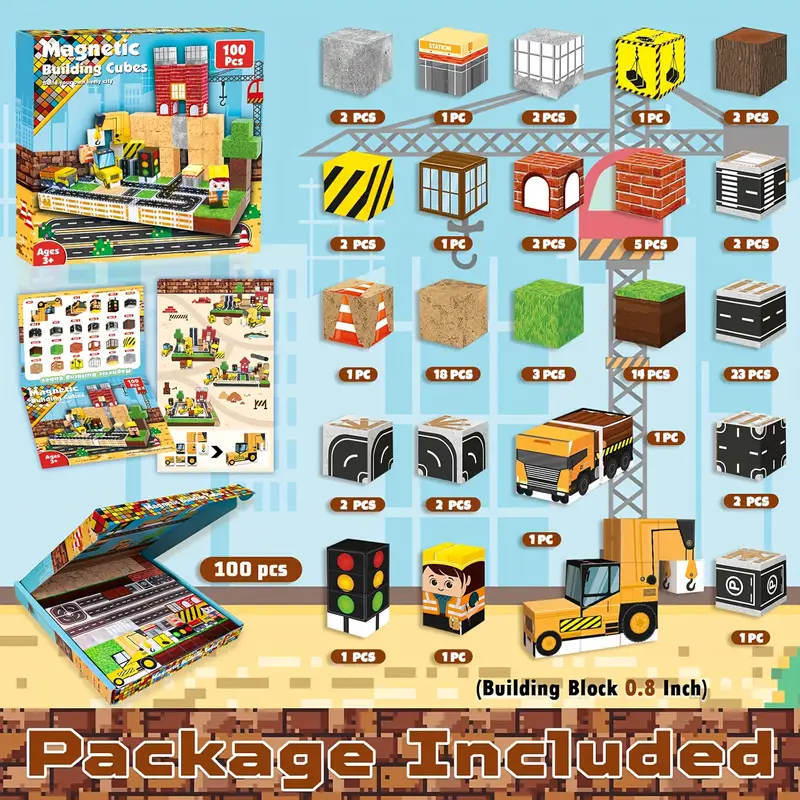 Конструктор магнитный Minecraft Спецтехника на магнитах 100 шт. (2742159014) - фото 2 Конструктор магнитный Minecraft Спецтехника на магнитах 100 шт. (2742159014) - фото 2