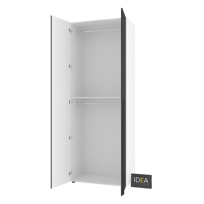 Шафа для одягу Idea С-7.1 з двома штангами Білий/Чорний (1805) - фото 4 Шафа для одягу Idea С-7.1 з двома штангами Білий/Чорний (1805) - фото 4